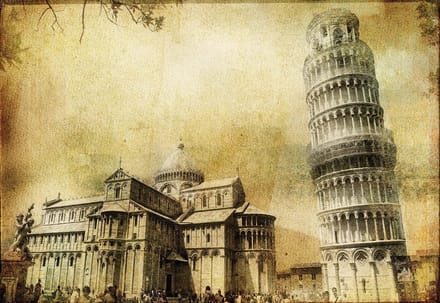 Fotobehang Pisa Leaning Tower | DEUR - 211cm x 90cm | 130g/m2 Vlies