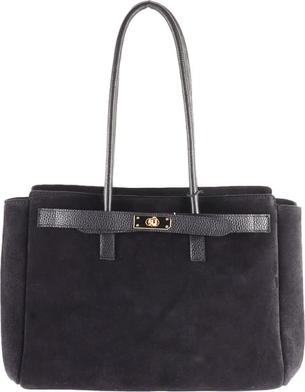 Giuliano lederen handtas Josephine - Zwart - Suède - Made in Italy