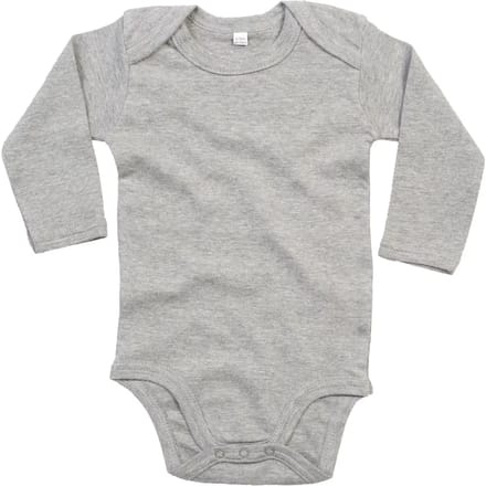 Babybugz | Baby long Sleeve Bodysuit | Heather Grey Melange | 3 - 6 Maanden
