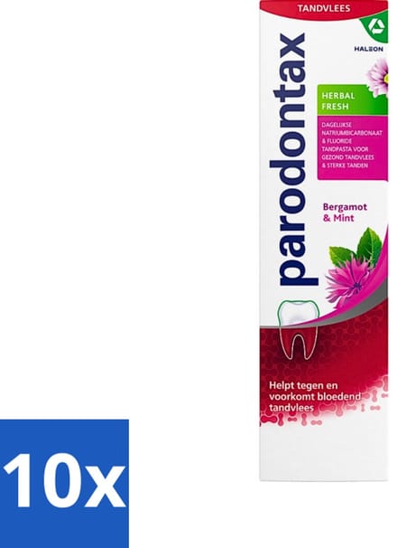 Parodontax - Tandpasta - Herbal Fresh - Bergamot & Mint - 75 ml - Bulkverpakking - 10 stuks