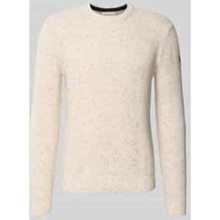 Tom Tailor - Gebreide trui met structuurmix - Maat S - offwhite melange multi neps