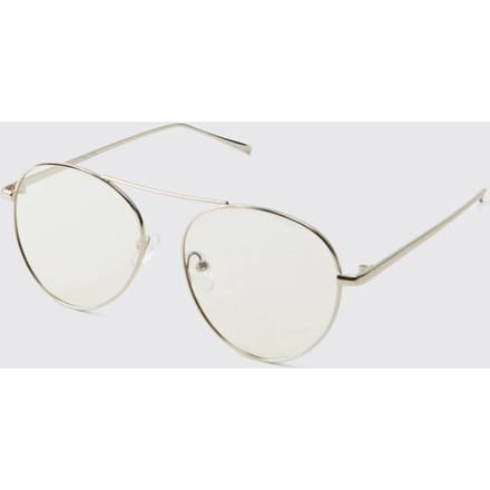 Clear Frame Grandad Glasses Sunglasses | Gold