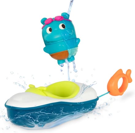 Pull Back Bathboat met Hippo en Water Spetteractie