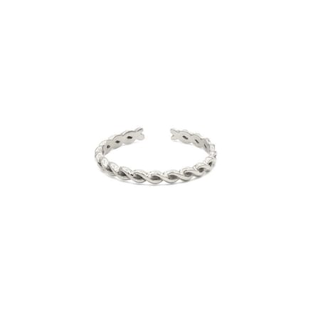 Mint15 Verstelbare ring gedraaid 'Twisted' - Zilverkleur RVS/Stainless Steel