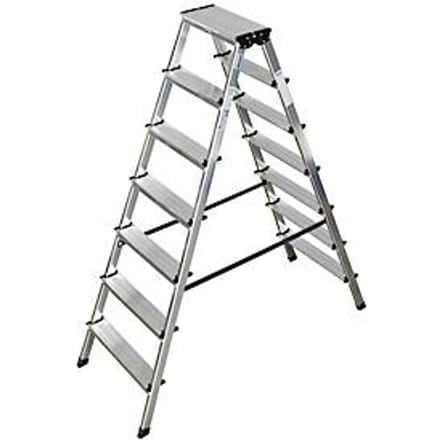 Dubbele trapladder van aluminium, 2 x 7 treden