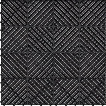 Geventileerde kliktegels - zwart - 6m x 6m - antislip