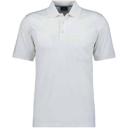 Ragman Softknit Poloshirt Breast Pocket Pima Cotton Mix Ecru / male
