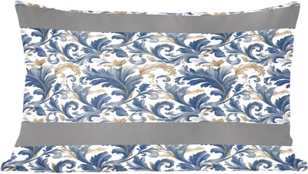 Sierkussens - Kussentjes Woonkamer - 50x30 cm - Bloem - Blauw - Goud - Patroon