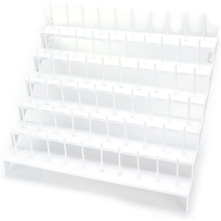 Plastic Garenrek Tafel Naaiaccessoire met 60 Spoelen voor Overlockmachine white