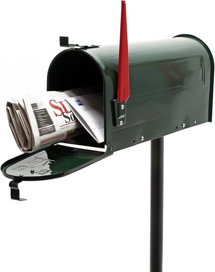 Amerikaanse brievenbus - Postbox met voet - Post ontvangen - Inclusief standvoet - 48 cm hoog - Groen