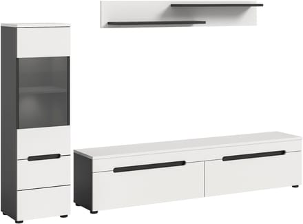 Canu wandkast C7 systeem inclusief verlichting wit, donkergrijs.