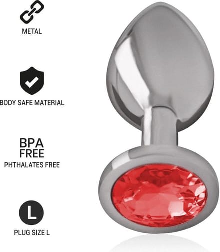 INTENSE ANAL TOYS | Intense - Anal Plug Metal Red Size L