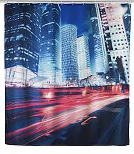 Wenko douchegordijn | Downtown | 180 x 200 | Textiel | anti-schimmel | incl ringen