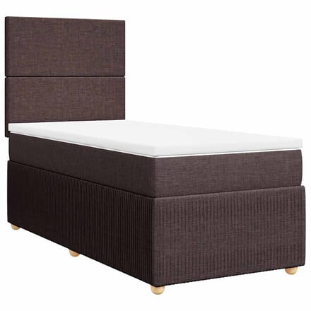 vidaXL - Boxspring - met - matras - stof - donkerbruin - 90x200 - cm