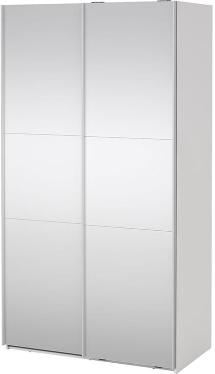 Como schuifdeurkast 2 deuren met spiegel 120x220cm wit.