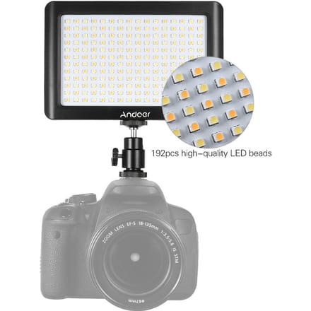 192 stuks LED-videolamp Fotografielamp Ultraheldere DSLR-camera DV-camcorder