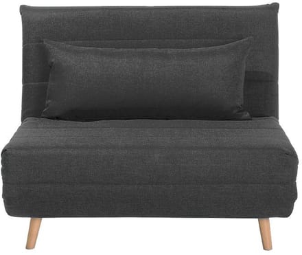 SETTEN - Slaapbank 1-zit - Donkergrijs - Polyester