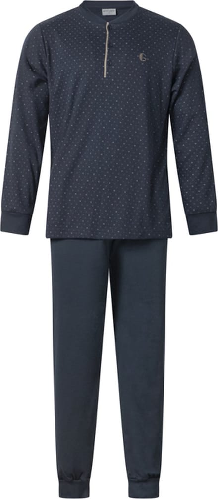 Gentlemen - aangeruwde heren pyjama 114276 - extra dik - knoophals - maat L