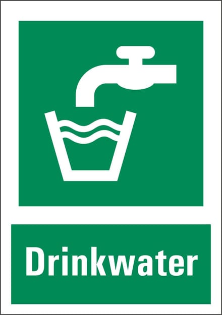 Drinkwater sticker met tekst 210 x 297 mm