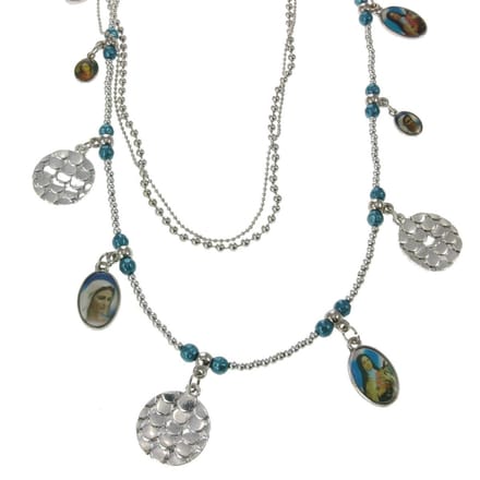 Behave - Lange ketting met bedeltjes van heiligen - 88,5 cm