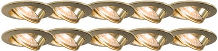 QAZQA edu led - Inbouwspot - 1 lichts - Ø 8.2 cm - Goud/messing
