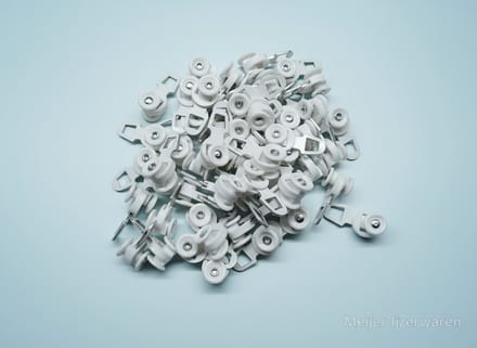 Vicrone® - Gordijn Runners/Glijders - 100 stuks - wit - met wieltjes