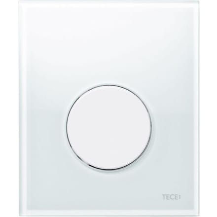 Urinoir Bedieningsplaat TECE Loop Glas Wit 10,4x12,4 cm (met witte toets)