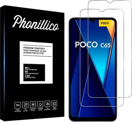 Screenprotector voor Xiaomi Poco C65 - 2 stuks Beschermglas van glas Transparante glazen schermbeschermfolie