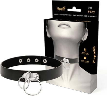 COQUETTE ACCESSORIES | Coquette Hand Crafted Choker Vegan Leather - Double Ring