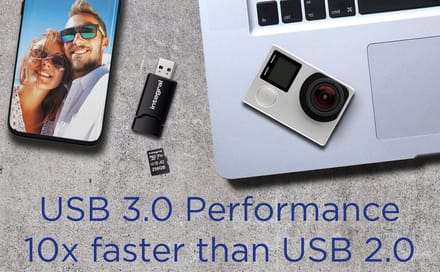 Integral USB 3.0 MicroSDHC/SDXC Kaartlezer Zwart – INCRUSB3.0MSDV2