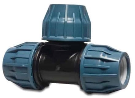 Tyleen toebehoren t-stuk pp zwart / blauw 20 mm naar 20 mm Deltafix