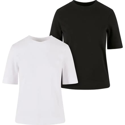 Urban Classics - Classy 2-Pack Dames T-shirt - XS - Wit/Zwart