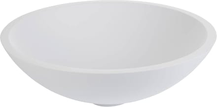 Ronde Waskom - Opbouw Wastafel - Badkamer Inrichting - Naadloze Solid Surface - Ø 43x13 cm - Mat Wit