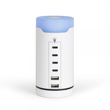 USB & USB Type-C Laadstation – 6-in-1 – 40W – Met Touch LED-Licht – Wit- Livoo