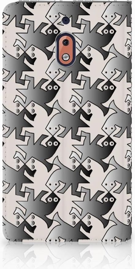 Book Case voor Nokia 2.1 2018 Hoesje maken Salamander Grey