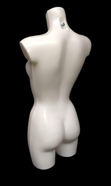 Vrouwelijke Mannequin Bust - Etalagepop Torso - Kleding Presenteren - Stevig Kunststof - Hoogte 82cm - Wit
