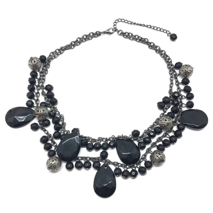 Behave - Ketting - Zwart-Antraciet - Dames - Double Layer - 40 cm