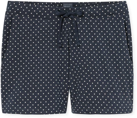 SCHIESSER Mix+Relax loungebroek kort - dames broek kort gestipt donkerblauw