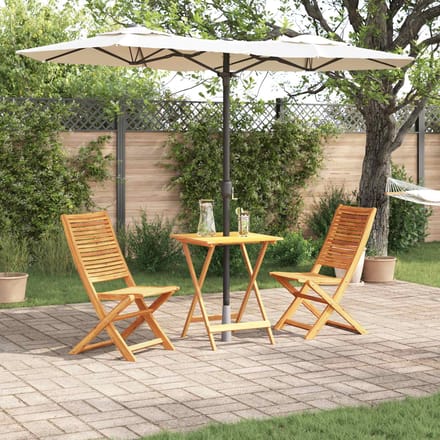 vidaXL - Opvouwbare - Bistroset - 3 - st - Bruin - Massief - Acacia - Hout