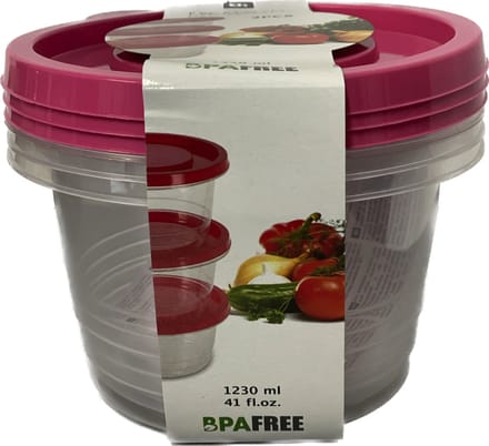 Set van 3 voedselbewaardoos 1230ml - 3 vershouddozen