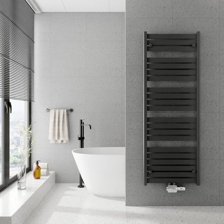 Radiatorconnect Designradiator Berlin – Antraciet – Middenaansluiting – 600 x 1400 mm.