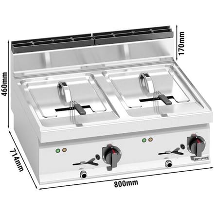 GGM Gastro Elektro Doppelfritteuse - 10+10 Liter - 18 kW Zilver