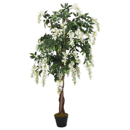 vidaXL - Kunstboom - wisteria - 560 - bladeren - 80 - cm - groen - en - wit