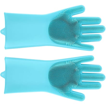 2 Pièces Gants de Douche de Massage pour Bain d'Animal de Compagnie Chat Chien Brosse Nettoyante Multifonctionnelle blue