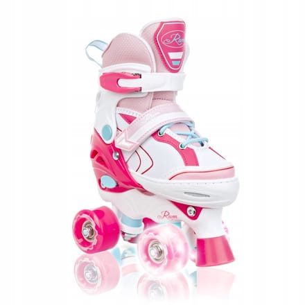 Verstelbare Skates RAVEN Lia Pink Maat 34-37 met LED Wielen
