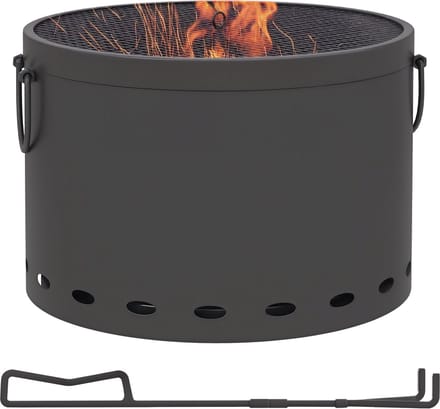 Outsunny-Feuerschale-Metall-Ø38 x 27H cm-Dunkelgrau