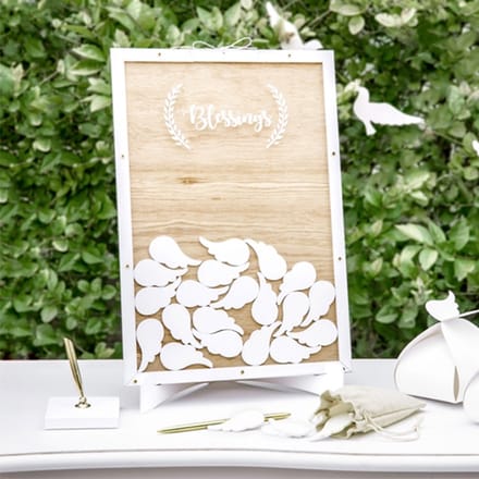 Partydeco - Gastenboek Blessings met kleine vleugels.