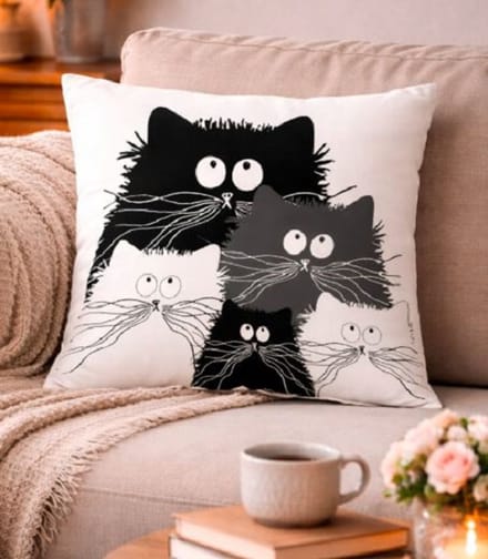 Whisker Family Collection Kussenhoes - 45x45 cm