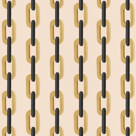 Behang Chain de chaine beige geel