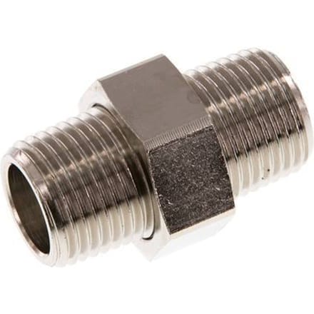 R 1/2'' Vernikkeld Messing Borstnippel 3-delig met Conische afdichting 16 Bar